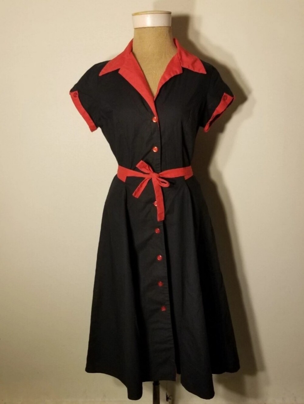 Heartbreaker Brand Black & Red Pinup Dress Size Medium